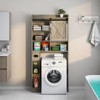 Over The Toilet Storage Cabinet with Sliding Door & Paper Holder Stand, Space-Saving Rack - 4 of 4