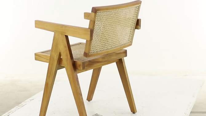 30" x 20" Modern Teak Wood Accent Chair - Olivia & May, 2 of 8, play video