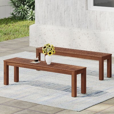 Dracelo SET OF 2 Patio BENCH