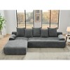 110.25'' Velvet Upholstered Modular L-Shape Sectional Sofa with 5 Pillows, No-Assembly Couch - 4 of 4
