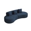 Aukfa Curved Velvet Sectional Sofa - 5 Seater L Shape Sofa , Suitable for Living Room, Apartment, Home Decor, Beige & Orange & Grey - 3 of 4