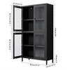 Whizmax Metal Storage Cabinet, 59" Tall Display Cabinet with 4 Glass Door, Kitchen Pantry Cabinet, Glass Storage Cabinet for Home Office - 4 of 4