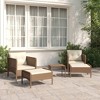 vidaXL Patio Lounge Set Brown Poly Rattan Medium Durable - 2 of 4