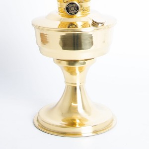 Aladdin Brass Table Oil Lamp, Solid Brass Indoor Emergency Lighting Fuel Table Lamp, Brass Bowl and Burner - 1 of 3