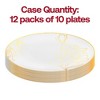 Smarty Had A Party 10.25" White with Gold Antique Floral Round Disposable Plastic Dinner Plates (120 Plates) - image 3 of 4