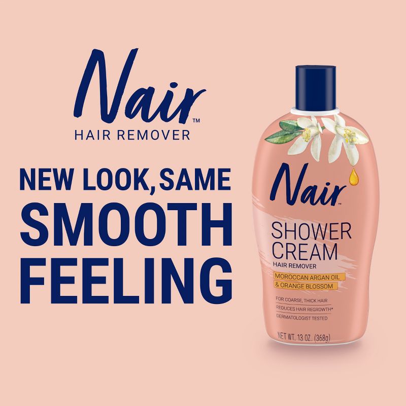 Nair Shower Cream Hair Remover, Moroccan Argan Oil - 13.0oz, 3 of 9