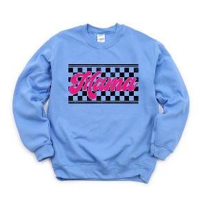 Simply Sage Market Women's Graphic Sweatshirt Pink Mama Checkered Grunge - 1 of 4