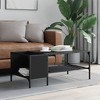 vidaXL Black Coffee Table with Rack - Elegant Sofa Table for Living Room with Side Storage Rack and Adjustable Feet - Engineered Wood and Metal Frame. - 2 of 4