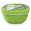 Bentgo Salad Stackable Lunch Container With Large 54oz Bowl, 4-compartment  Tray & Built-in Fork - Green : Target