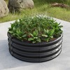 COWLOWN Silver 32-in Tall Round Raised Garden Bed, Galvanized Metal Planter for Vegetables, Flowers, and Herbs - 2 of 4