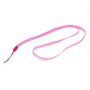 Unique Bargains Hot Pink Soft Neck Strap Lanyard Holder 18" Long for MP3 Cell Phone Keys Work Card - 1 of 4