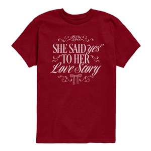 Boys' - Instant Message - Yes To Her Love Story Short Sleeve Graphic T-Shirt - 1 of 4