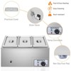 ROVSUN Electric Commercial Food Warmer, 110V Stainless Steel Bain Marie Buffet, Stove Steam Table with Temperature Control Lid - 4 of 4