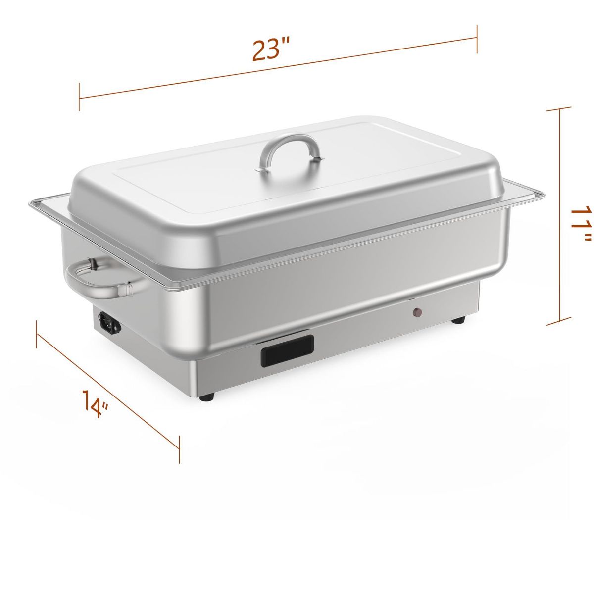 Garvee 2 Pack Electric Chafing Dish Buffet Set, 9QT Stainless Steel Food Servers and Warmers, with Temperature Control Display - thumbnail 2