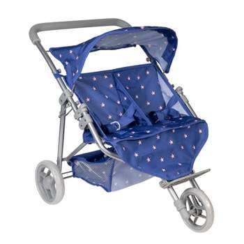 Adora Baby Doll Stroller, Starry Night Stroller Twin Jogger Stroller, Fits Dolls Up to 16 inches 