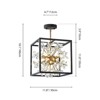 Rennnsan Fyrellen 11"W 8-Light Square Dandelion Crystal Industrial Dimmable Chandelier in Black - 3 of 4
