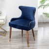 Roundhill Furniture Lindale Contemporary Velvet Upholstered Nailhead Trim Accent Chair, Blue - 3 of 4