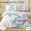 Boersma Sea Turtle Bedding Aqua Teal Blue Duvet Cover Sets Beach Turtle Bed Sets 3 Piece Turtle Themed Comforter Cover with 2 Pillowcases Twin Size - 4 of 4