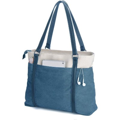 Paaaawaters Women's Work Bag with Laptop Compartment Zipper Pockets Teacher Green