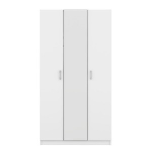 TIRAMISUBEST 3 Door Wardrobe with Mirror, Mobile Lateral Filing Cabinet, Locking Wheels & Adjustable Shelf for Office and Home Storage - 1 of 4