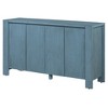 Hostack 4-Door Farmhouse Sideboard Buffet Cabinet with Adjustable Shelves for Dining Room and Kitchen Storage, Navy Blue - 4 of 4