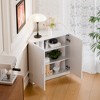 31 in. Tall Wood Grain Corner Storage Cabinet in Natural Wood Color, Storage Organizer with Adjustable Shelves for Bedroom Living/Dinning Room - 2 of 4
