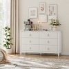 6 Drawers Fluted Dresser for Bedroom, 54" White Dresser TV Stand, Modern Chest of Drawers, Wood Drawer Clothes Storage Organizer Cabinet for Bedroom - 3 of 4