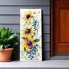 HomeRoots 36" White Yellow And Blue Sunflowers Solid Wood Porch Sign - 2 of 4