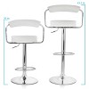 Elama 2 Piece Faux Leather Retro Adjustable Bar Stool in White with Chrome Handles and Base - 3 of 4