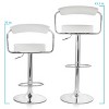 Elama 2 Piece Faux Leather Retro Adjustable Bar Stool in White with Chrome Handles and Base - image 3 of 4