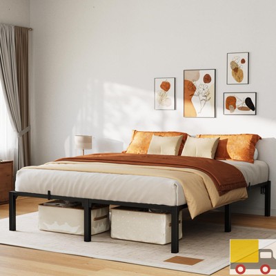 Garvee Metal Bed Frame, Heavy Duty Platform with 800 lbs Support, No Box Spring, Easy Tool-Free Assembly, Noise-Free Design, Black