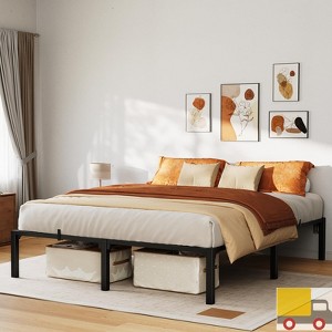 Garvee Metal Bed Frame, Heavy Duty Platform with 800 lbs Support, No Box Spring, Easy Tool-Free Assembly, Noise-Free Design, Black - 1 of 4