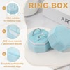 Unique Bargains Velvet Octagon Wedding Proposal Engagement 2 Slot Jewelry Storage Ring Box - 3 of 4