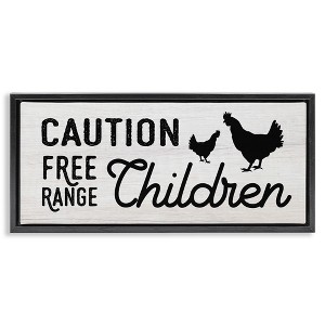 Stupell Industries Caution Free Range Children Floating Frame Canvas Art - 1 of 4