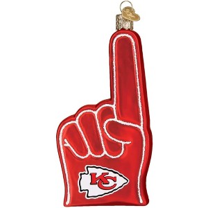 Old World Christmas Blown Glass Ornament for Christmas Tree, Kansas City Chiefs Foam Finger - 1 of 4