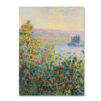 Claude Monet Flower Beds At Vetheuil Canvas Print, 14'' x 19''