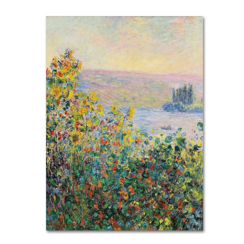 Trademark Fine Art -Monet 'Flower Beds At Vetheuil' Canvas Art, 2 of 4