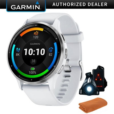 Garmin Venu 3 GPS Smartwatch Silver Steel Bezel w/ Whitestone Case +Accessories Kit