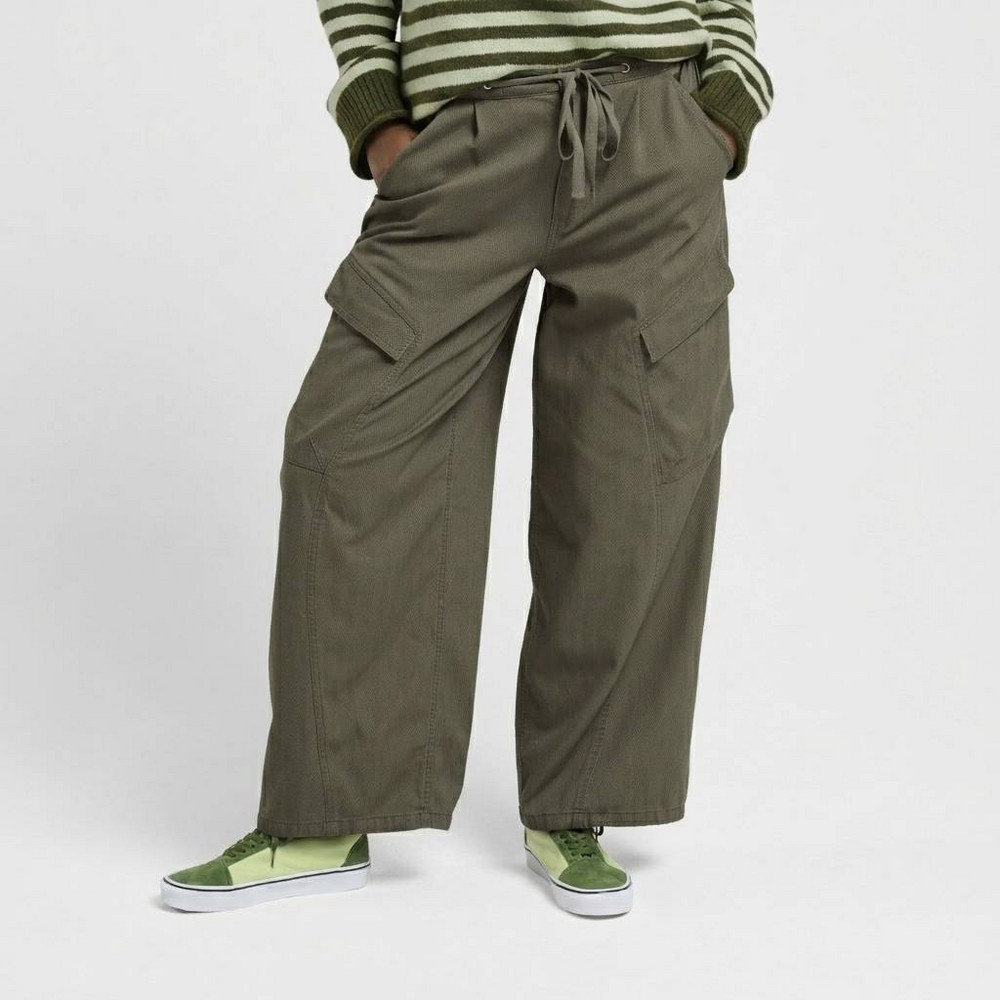 Women's dELiA*s Wide Leg Cargo Pants - Dark Green S