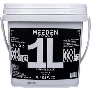 MEEDEN Intense Black Acrylic Paint, Heavy Body, Gloss Finish, Extra-Large 1 L/33.8oz Non-Toxic Rich Pigments, Studio Professional Artist Acrylic Paint - 1 of 4