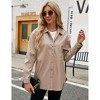 BLUEMING Women Faux Leather Shacket Blazer Button Down Vegan Leather Casual Button Down Jackets - 3 of 4
