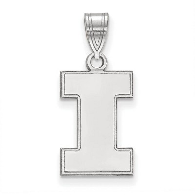Black Bow Jewelry 14k White Gold Illinois Fighting Illini NCAA Medium Pendant