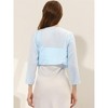 INSPIRE CHIC Women's Elegant Open Front Drape 3/4 Sleeve Crop Bolero Shrug - 4 of 4