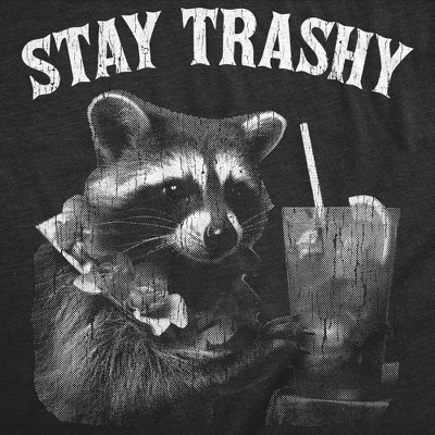 Мужские футболки Crazy Dog T-Shirts, Inc. Mens Funny T Shirts Stay Trashy Sarcastic Raccoon Graphic Novelty Partying Tee for Men - Crazy Dog Men's T Shirt for Animal Lovers Black XL — фото 2
