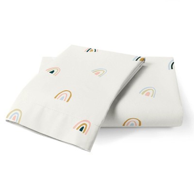 Makemake Organics GOTS Certified Organic Cotton Pillowcase - Ultra Soft Breathable Fits (14"x19", Rainbow) Set of 2