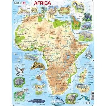 Larsen Puzzles Africa Map with Animals Kids Jigsaw Puzzle - 63pc