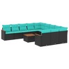 vidaXL Patio Sofa Set Black PE rattan, powder-coated steel 11 Piece Set - Black With table - 2 of 4