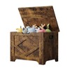 23.6" Storage Chest, Wooden Storage Bench with Safety Hinge, Easy Assembly, Large Toy Chest for Entryway Bedroom - 2 of 4