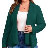 Coolmee Women Plus Size Casual Blazer Open Front Lapel Collar Long Sleeve Slim Fit Work Office Cardigan Jackets - 2 of 3