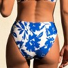 Women's Blue Floral Print Bikini Bottoms - Cupshe - 3 of 4